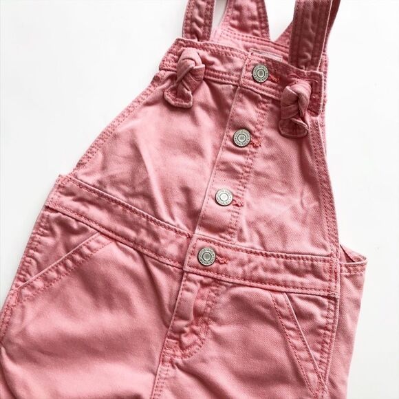 Babygap pink denim shorts overalls EUC 12-18 month - Picture 2 of 4